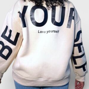 Jade by Jane Be Yourself Oversized Graphic Sweatshirt Women’s Medium Crewneck